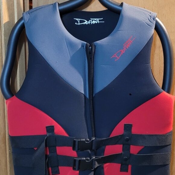 Life Jacket Adult Size Men's XX-Large - Defiant Black Red Grey Neoprene - Picture 2 of 4